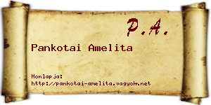 Pankotai Amelita névjegykártya